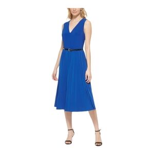 Tommy Hilfiger Women's Belted Pleated Midi Dress
